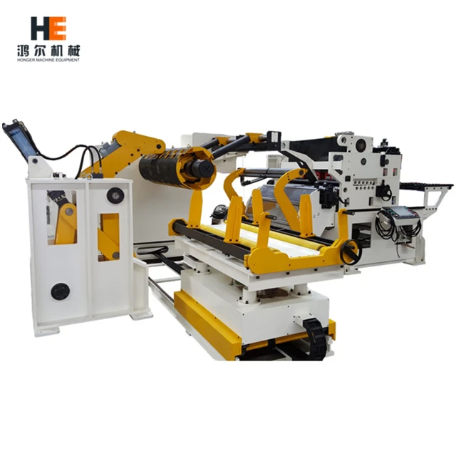 
3 In 1 Sheet Metal Steel Coil Uncoiler Leveler NC Servo Feeder Machine Working With Press For Metal Stamping Line 