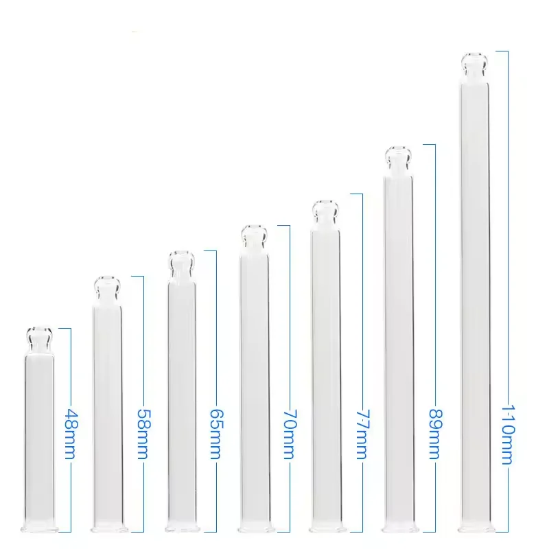 Manufacturing Eco Friendly Custom colored glass tubes Glass Dropper Rubber Head Pipettes For Cosmetic Dropper Bottle