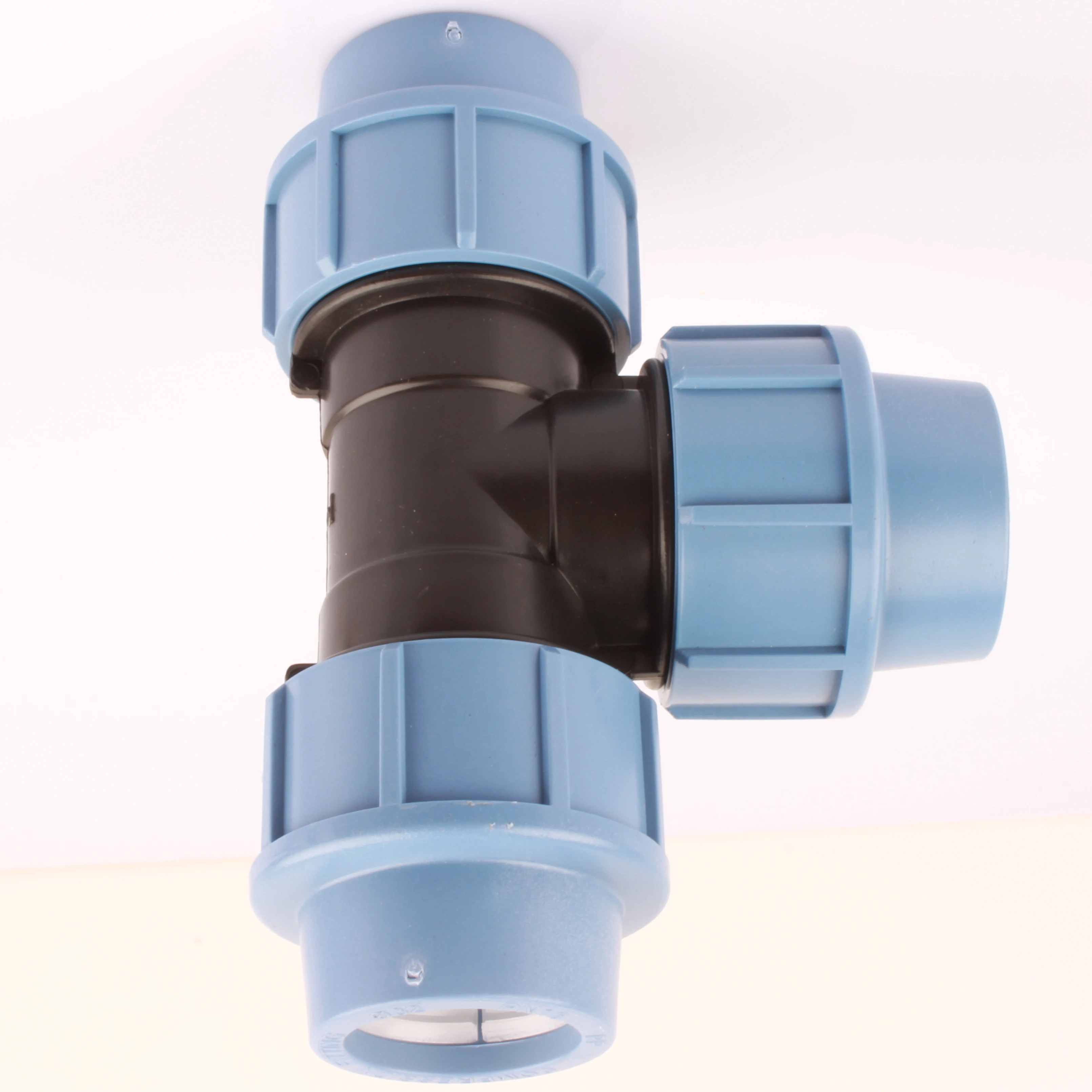 20~110MM PP Tee Fitting compression fittings plumber pp Blue light blue  pipes fittings