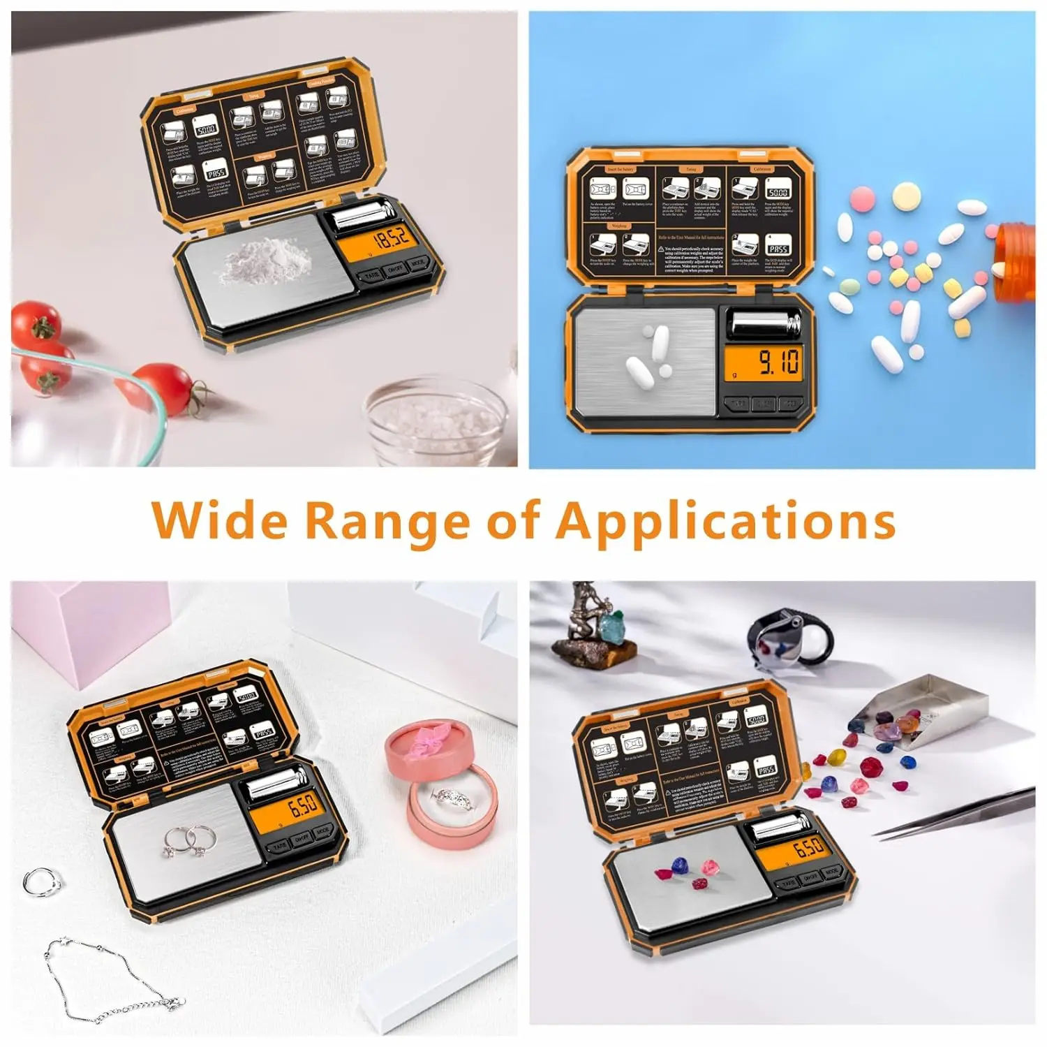 Digital Pocket Scale 200g/0.01g Mini Travel Scale Accurate Weight Readings with 50g Calibration Weight for Food Powder Coins