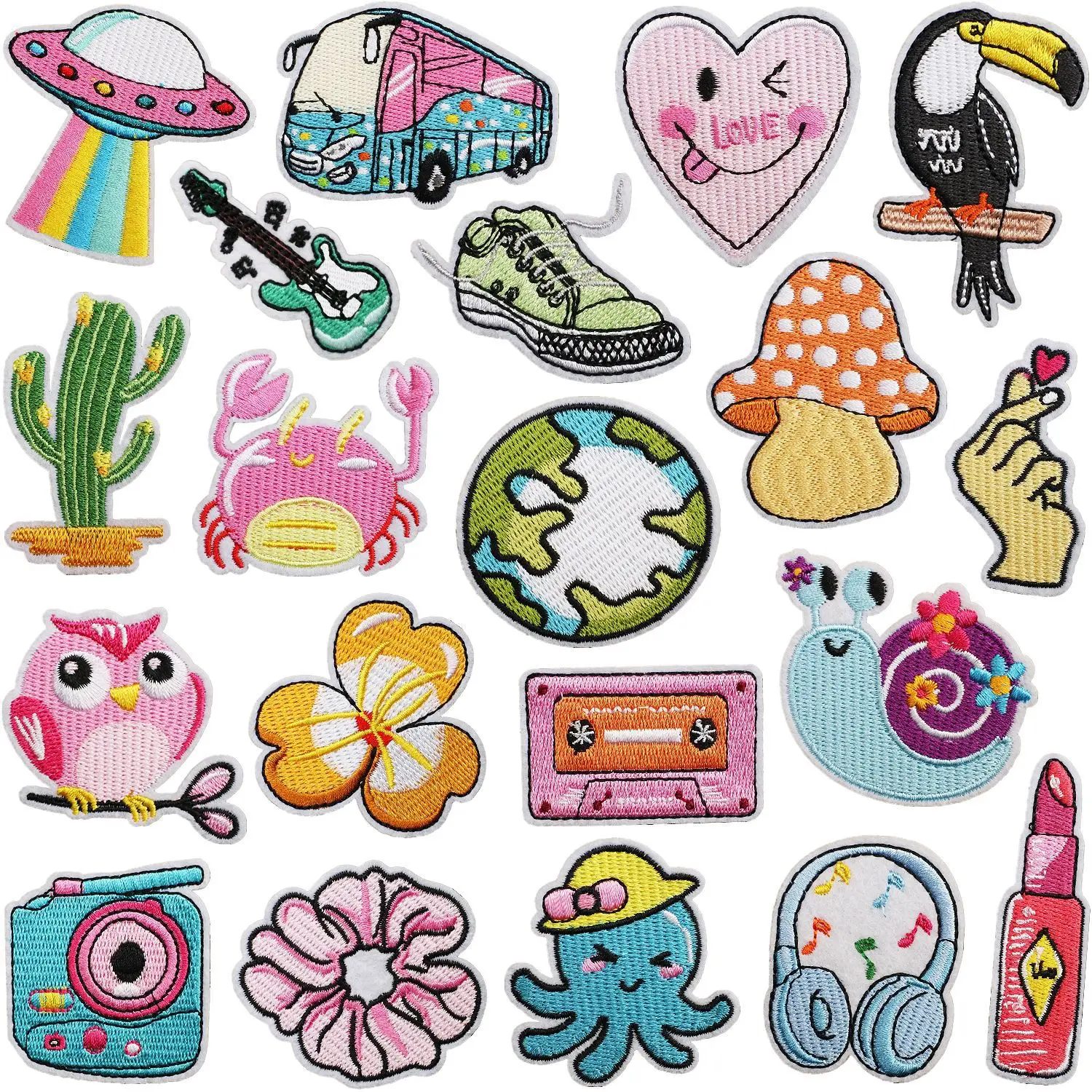 Embroidered Appliques Sew On Cartoon Animal Crab Elephant Camel patch wholesale custom embroidered patches Clothing Hat Patch