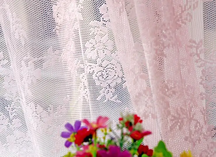Bonfull Yarn Warp Knitting Lace Curtain Cheap Wholesale Window Sheer Curtains Elegant Curtain Fabrics