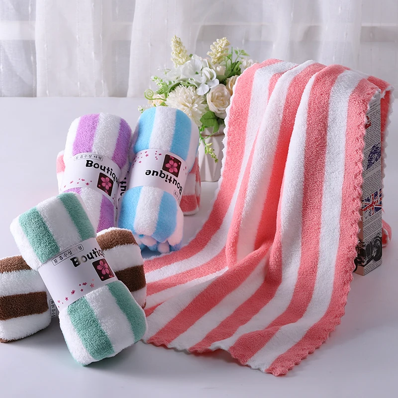 Wholesale custom logo thickened fluffy high absorbent coral velvet multi color microfiber bathroom towel set