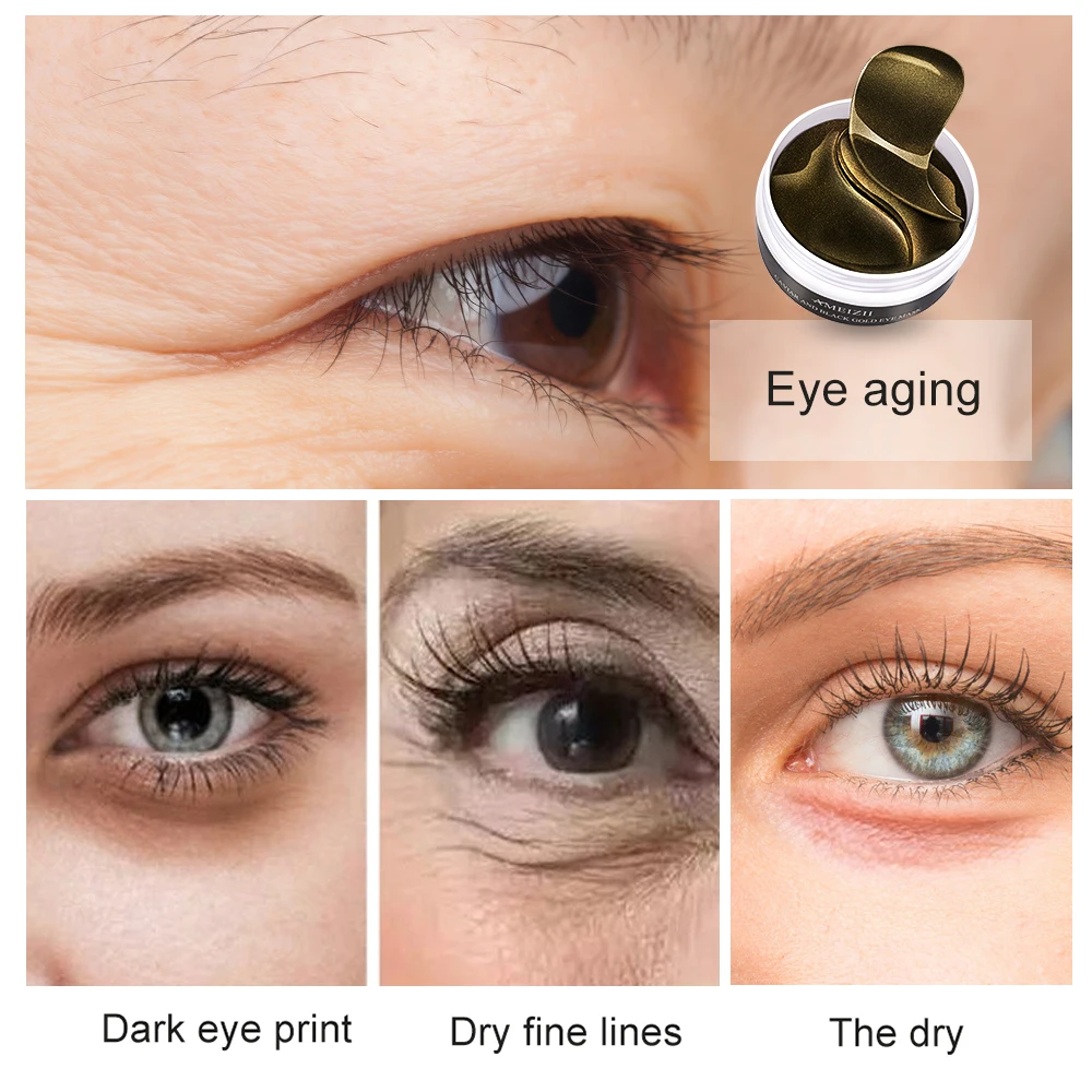 Black Caviar Eye Mask Hydrogel Eye Patch Collagen Anti Wrinkle Dark Circles Remover Parche Ojo Eyemask Sleep Eyepatch