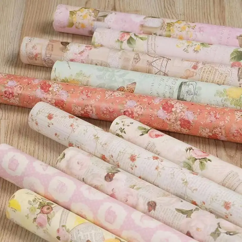 Cellophane Plastic Waterproof Thin Cigrate Gift Korean Floral One Color Wrapping Paper