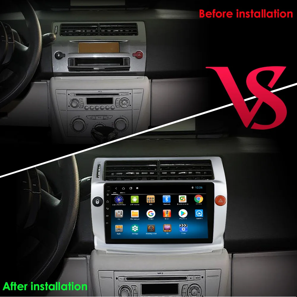 YHT Android Car GPS Navigation DVD Player For Citroen C4 C-Triomphe C-Quatre 2004-2009 Car Radio Multimedia Video Player