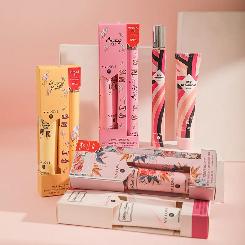 Hot Perfume Set Wholesale Brand Fragrance  Mini Perfume Set 35ml Perfume and Body Lotion For Female