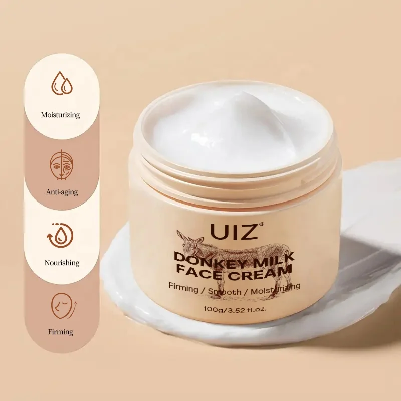 Donkey Milk Face Cream Moisturizing Anti-Aging Firming Skin Care Glowing Beauty Facial Lotion