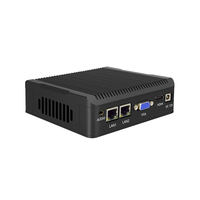 Mini Pc Server Fanless Quad Core J1900 N2840 Embedded Industrial Computer With 2 LAN 2 COM