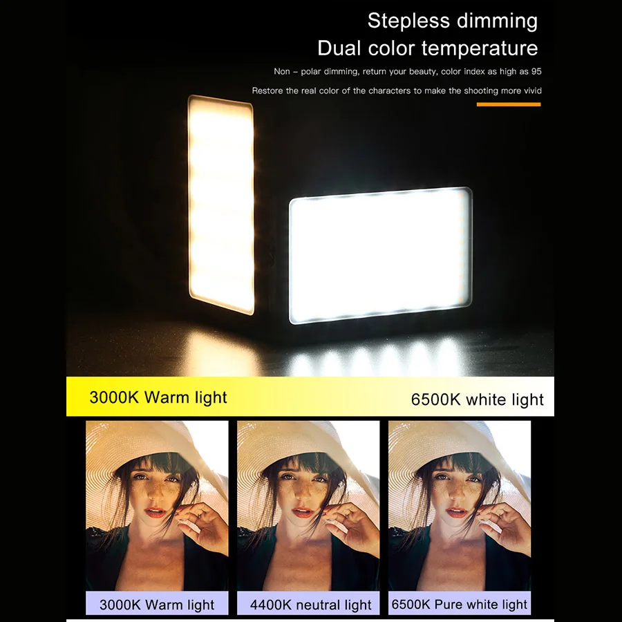 Professional Dual Color 3000K-6500K Mini Video LED Panel Light Portable Flood Light Studio Shooting Light