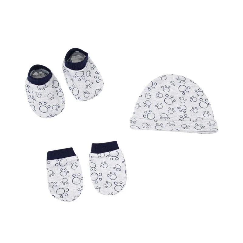 Оптовая продажа, 3 в 1, новые детские носки, варежки, подарочный набор, хлопковая детская шапка для новорожденных