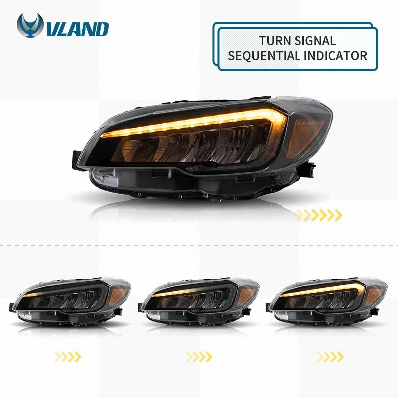 VLAND Factory Full LED Headlights For Subaru Impreza WRX VA STI Head Light Lamp 2015-UP With Sequential & Welcome Breathing