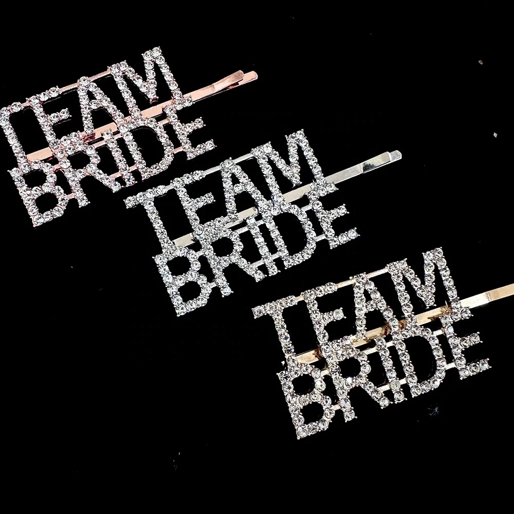 Jewelry Factory free custom silver rhinestone english name letter words bobby clip gold pins