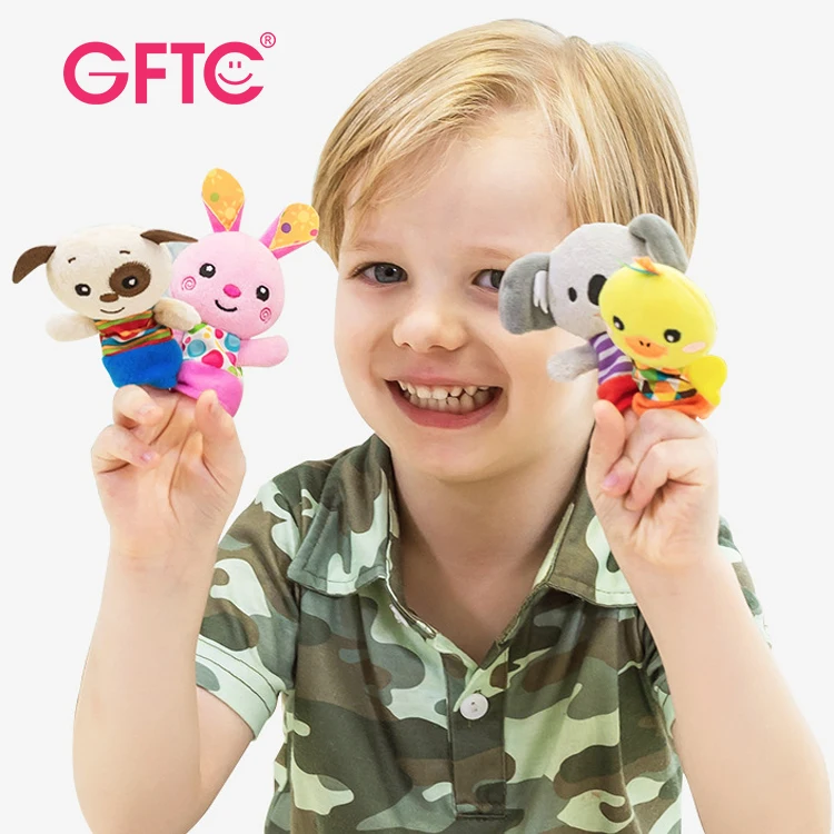 Custom Lovely Soft Finger monkey lion hand Puppets Toys Parent-child Interaction Cartoon Animal Finger Puppet for kids