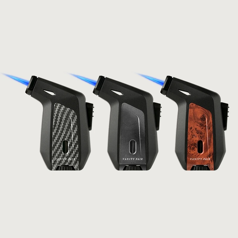 20 pcs Custom Cigar Lighter Torch Blue Flame Single Straight Windproof Lighter Zinc Alloy Cigar Lighter