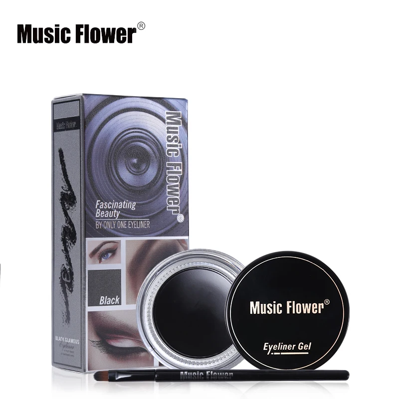 Amazon Hot Sale Waterproof OEM Eye Liner 24 Hours Longlasting Eyeliner Cream With Brush Cosmetics Makeup BROW GEL