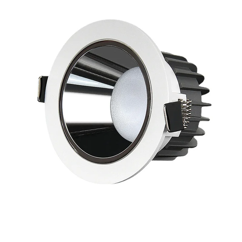 Indoor lighting anti glare ugr<19 trimless round dim to warm cct adjustable ceiling spotlight aluminum recessed led downlight