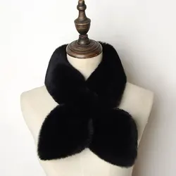 Autumn And Winter All-Match Fashion Girl Warm Scarf Imitation Rex Rabbit Fur Scarf Plush Cross Trend Scarf Women