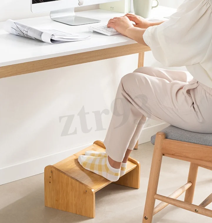 Foot Rest Stool Bamboo Office Footrest Stool Under The Desk Legs Footstool Handy Tool