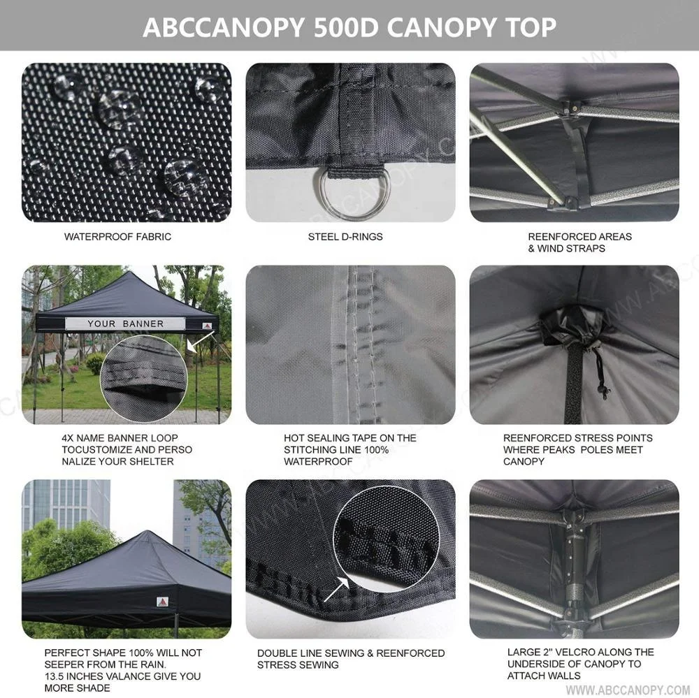 Patio 3x3 Gazebo Fully Waterproof Heavy Duty Pop Up Gazebo With 4 Walls with handbag