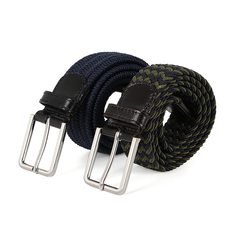 2022 Custom Hot Sale Men Belts Women Fabric Elastic Cotton Braided Belt For Jeans Multi-color