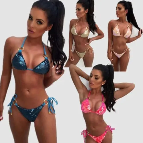 Round Metal bikini rings Gold bikini connector swimwear accessories