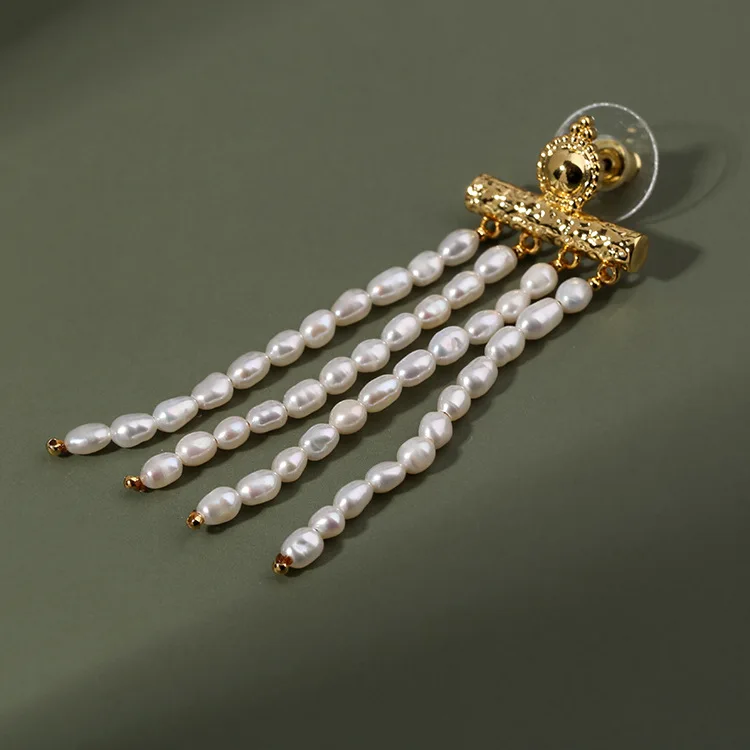 
Natural Freshwater Pearl Earrings Vintage Tassel Pearl Earrings Jewelry Women 