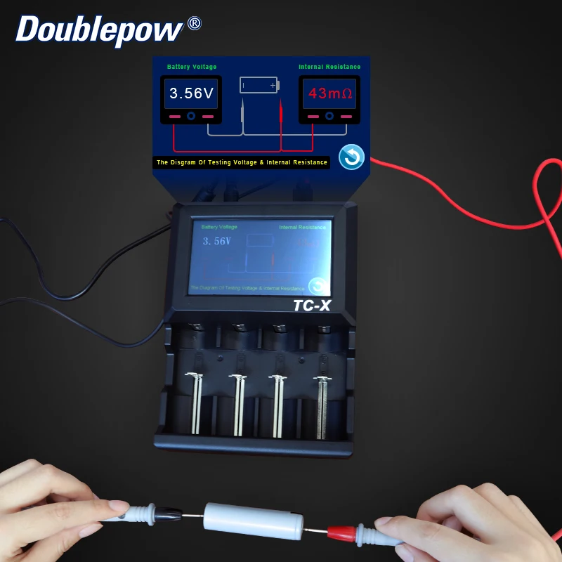 Тестер аккумулятора Doublepow 18650 органайзер для проверки литиевой