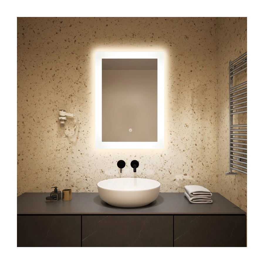 Hotel Backlit Illuminated Decorative Vanity Smart Led Bathroom Mirror Smart Bathroom Mirror