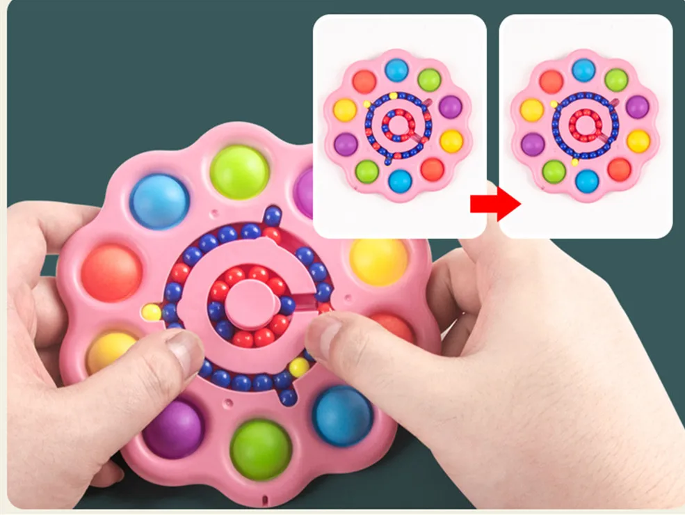 Best Selling Magic Dish Children Simple Dimple finger cube New Push Toy Bubble flying Fidget Spinner