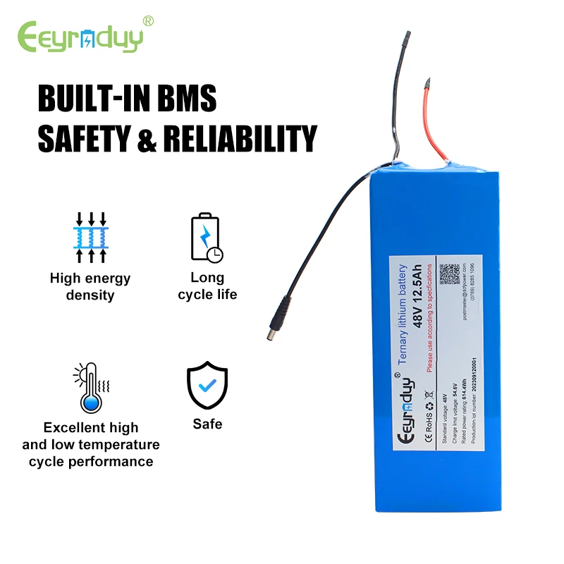 Customized 60V 29ah-50ah Lithium li-ion Battery Pack for E-bike Motorcycle Scooter-24V 36V 48V 72V NCM Anode Material 12V
