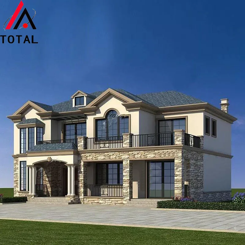 2019 New Design Customized luxury light steel structure villa passive prefab modern house