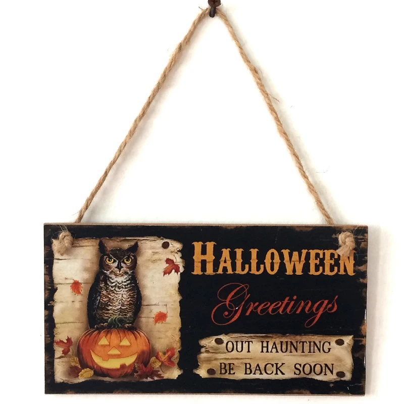 Cut Wooden Boat Decorate Halloween Night Ghost Party Houw Decoration Europe Wood Box Art Style Holiday Pcs Color Opp