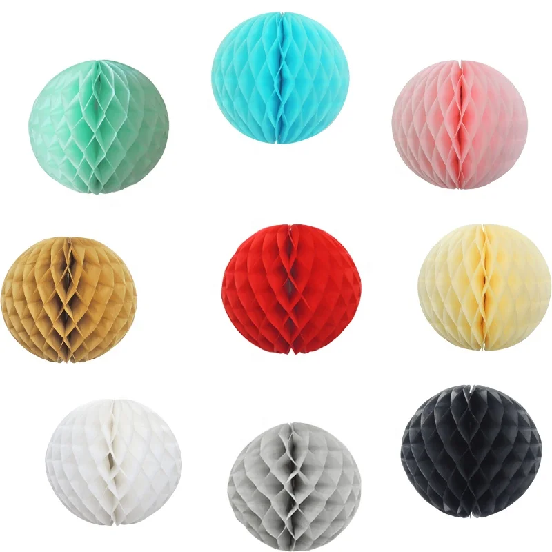 wholesale birthday Party supplies 15cm Tissue Paper Honeycomb Balls good quality handmade decoration colorful