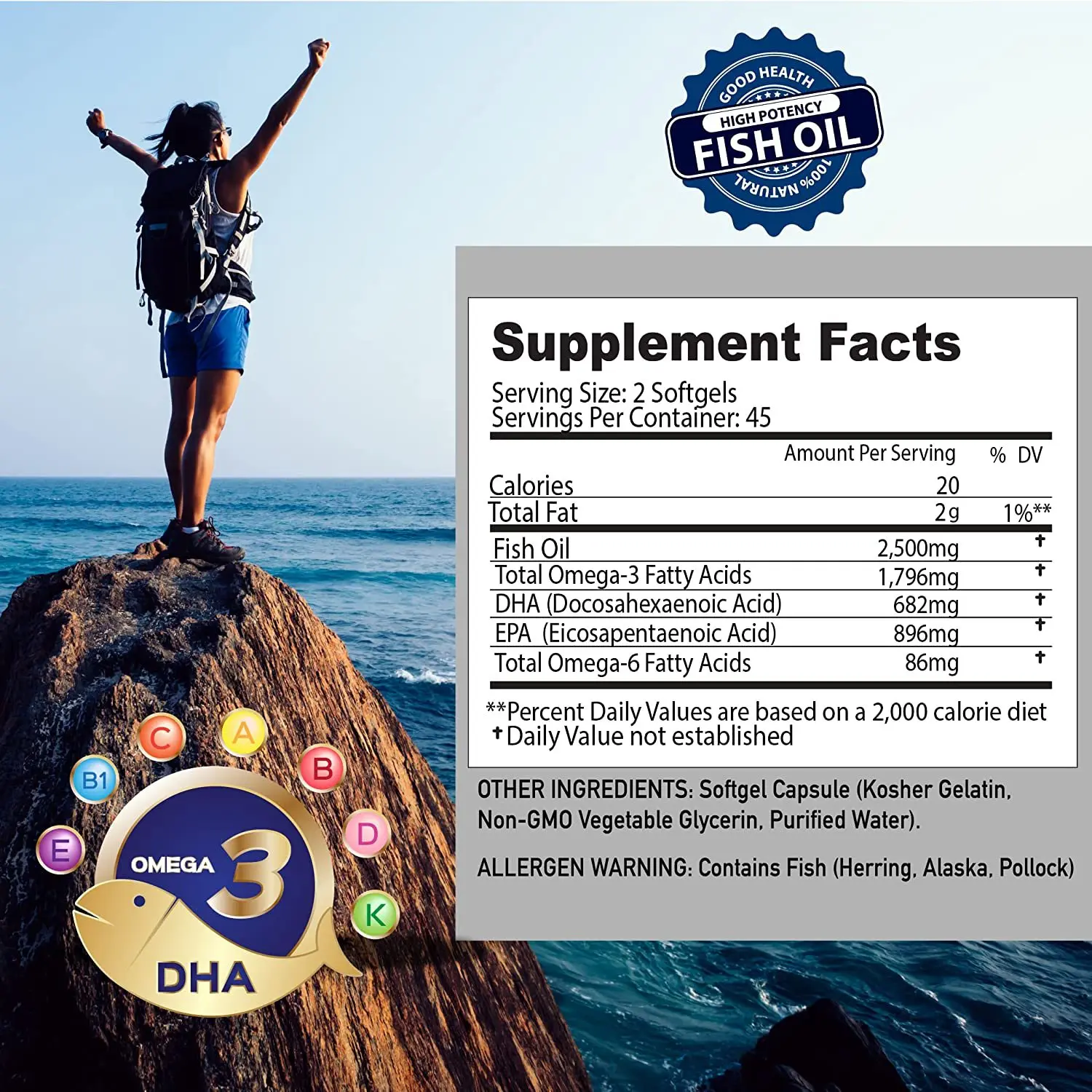 Wholesale Natural Made Deep Sea Omega3  Fish Oil Soft Capsules For Heart Health