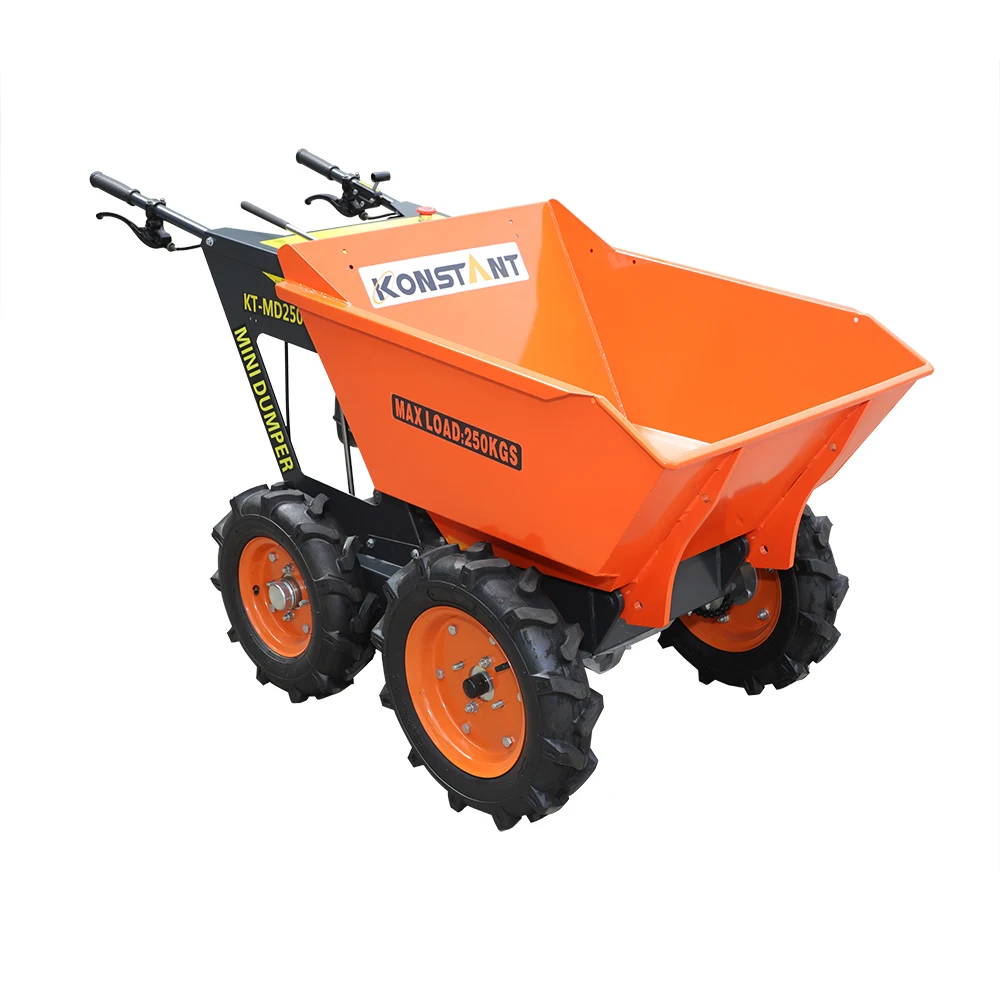 KONSTANT 250kg Mini Dumper Power Wheelbarrow CE Approved Low Price OEM Factory Direct Mini Concrete Buggies 4x4 Wheel Drive