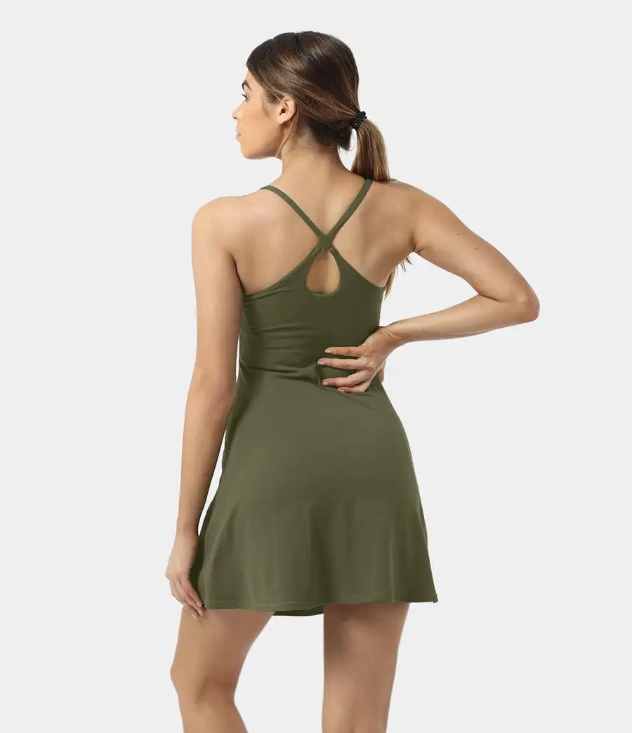 Woman Tennis Dress Sexy Condole Belt High Resilience  Golf Tennis Skirts