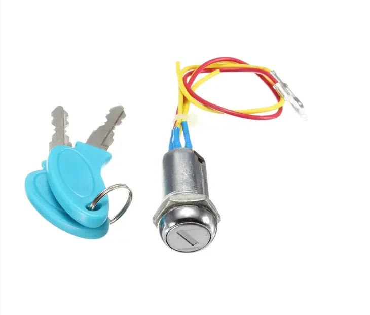 2 Wires Ignition Switch Key Starter Switch with 2 Keys On-Off for Electric Scooter ATV Moped Go Kart