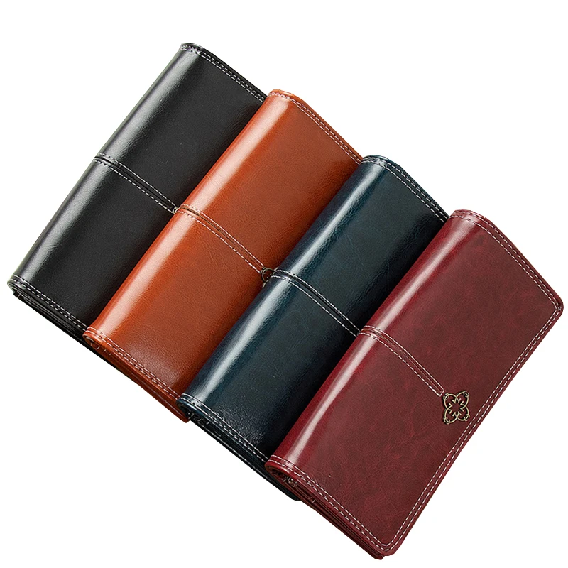 Beautiful Oil Wax Wallets WomenTrendy Fashion Vintage Stylish Luxury Waterproof Long Clutch PU Leather Ladies Purse