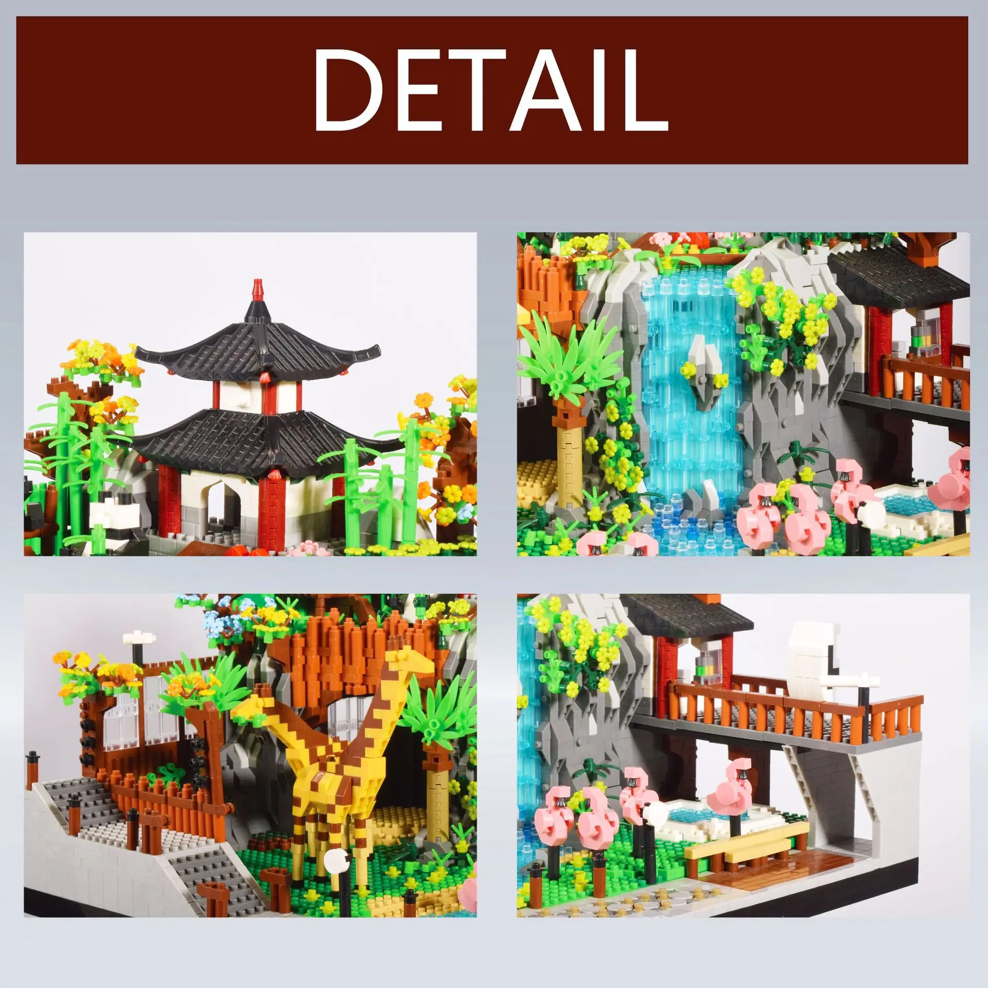 LHCX 822 City Stree View DIY Construction Toys Animal Zoo Building Block Sets ABS Plastic Bricks 5000pcs Small Bricks