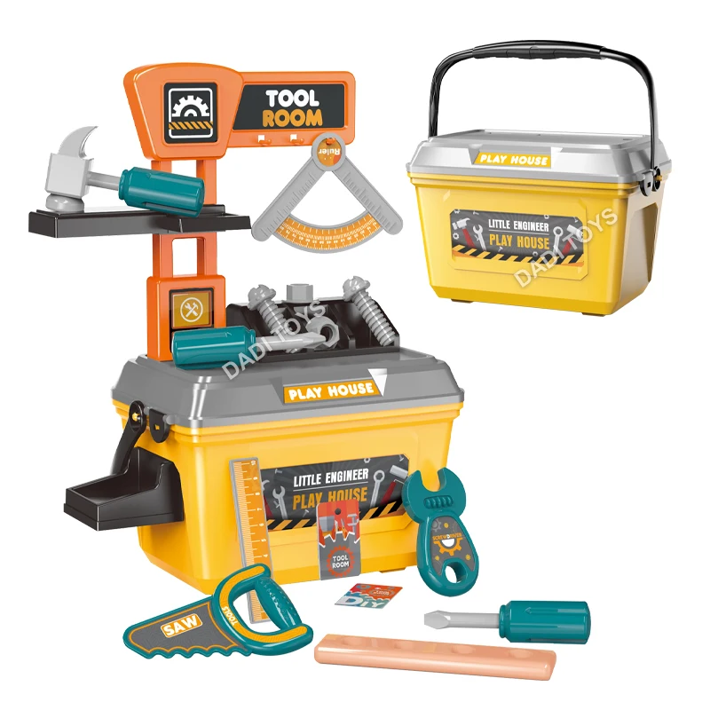 2 IN 1 Suitcase Plastic Tool Toys Pretend Play Preschool Supermarket Dessert Kitchen Set Toy Kids Makeup Set Doctor Toy Play Set