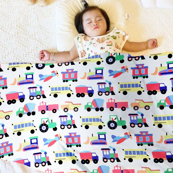 double beanie super soft baby fox print fabric winter blanket unisex plush comfort blanket newborn four seasons cover blankets