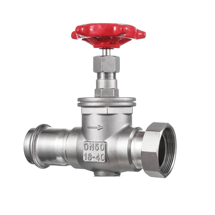 304 Stainless Steel Press Gate Valve stop valve DN25  Press fitting Control Spiral Water press Gate Valves with female fittings