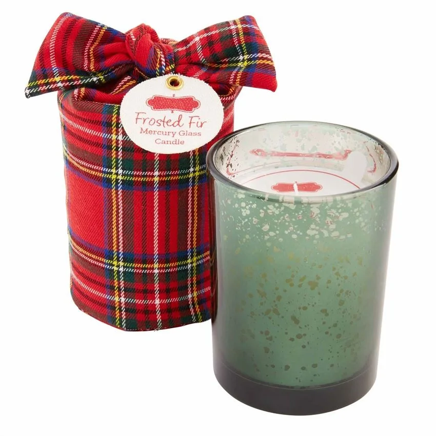 Customize Private Label Tartan Wrapped package Scented Pillar Candle