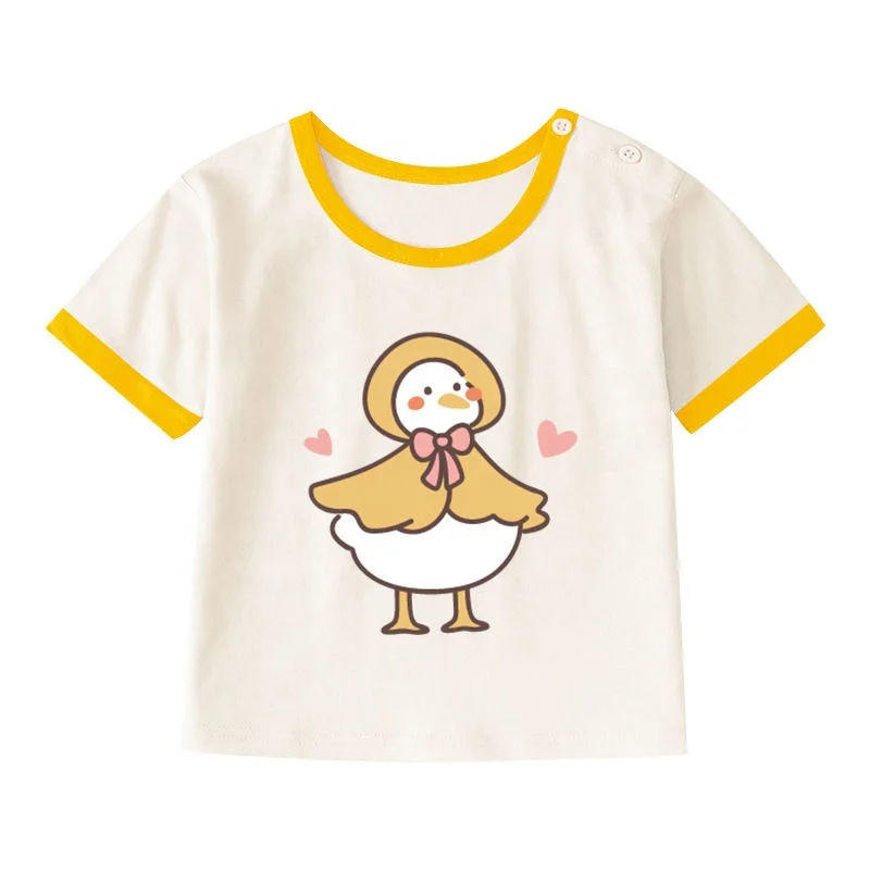 Newborn short-sleeve baby T shirt boy/girl kids animal printed design T-shirt