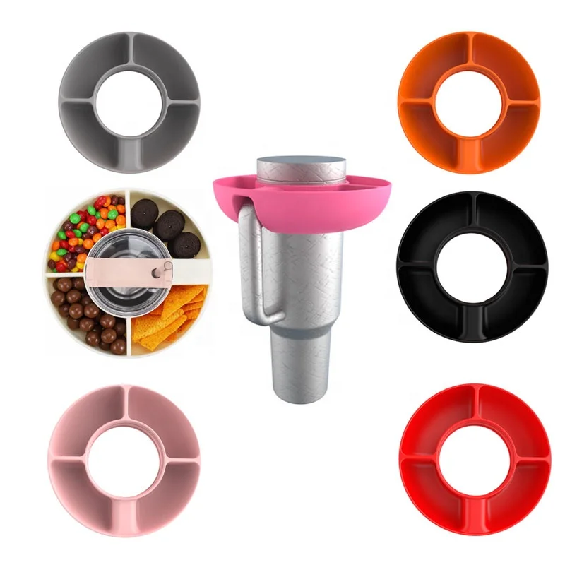 New Silicone tumbler stanley snack cup reusable snack tray plate bowl ring platter accessories for 40oz tumbler stanley cup
