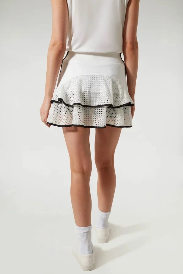 High Quality White Golf Skirts Two Piece Mini Tennis Skirt Set Women Sportswear v Neck and Skirt High Quality Tennis Sets