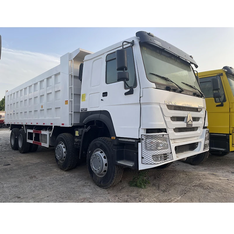 Cheap Price Heavy-duty HOWO 8*4 White Color Dump Truck With Front Top Lifting