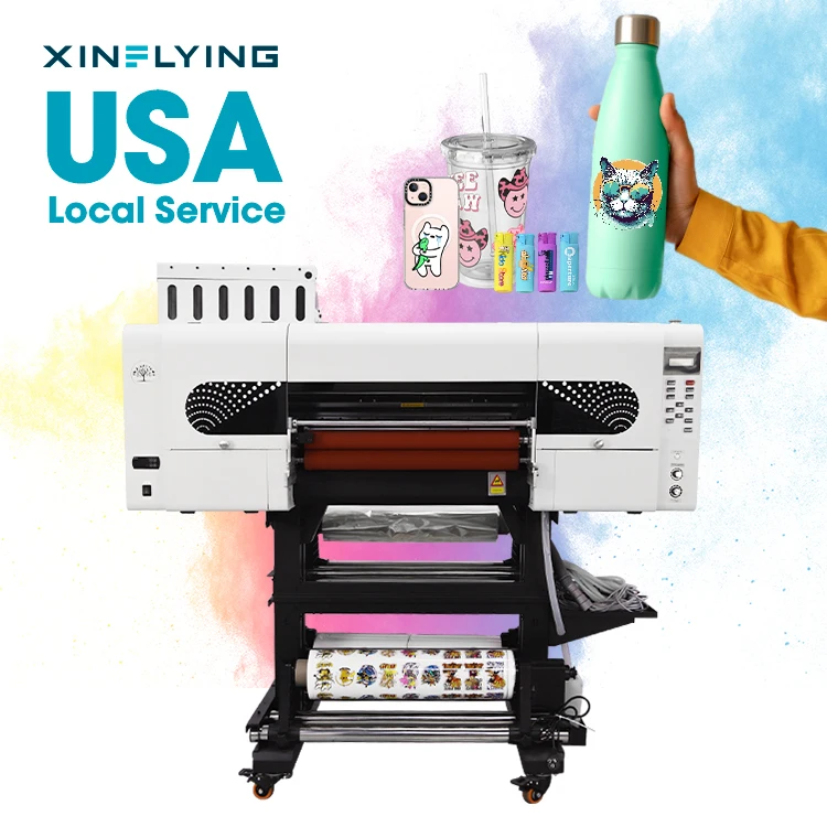 XinFlying 60cm uv dtf digital sticker printer 3pcs i3200 heads procolor uv dtf printer 10sqm/h AB film