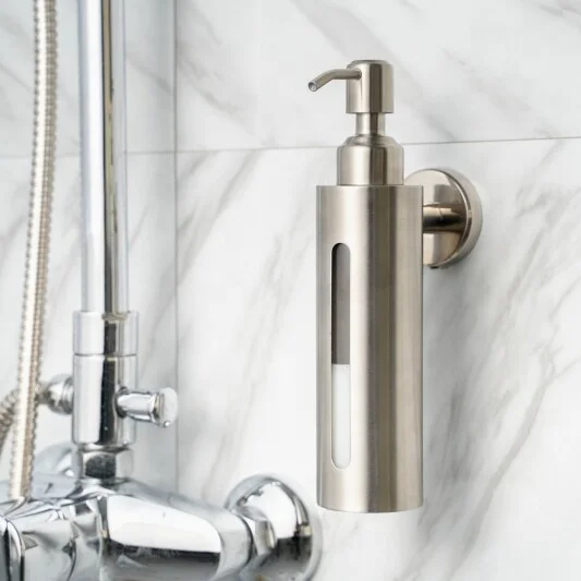 Factory Hot Sale Industrial Silver Hotel Wall Mounted Shower Gel Soap Dispenser Wall For Shampoo Manufacturer